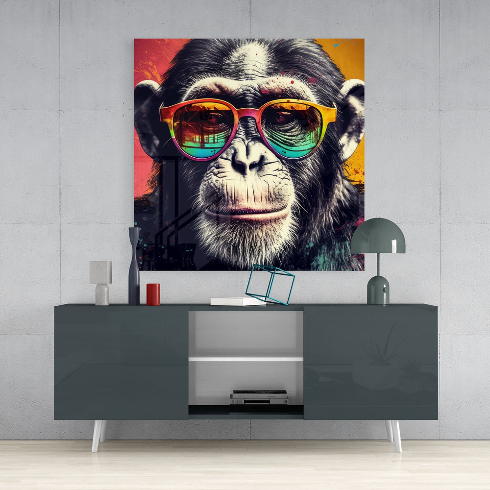 Cool Monkey Glass Wall Art.