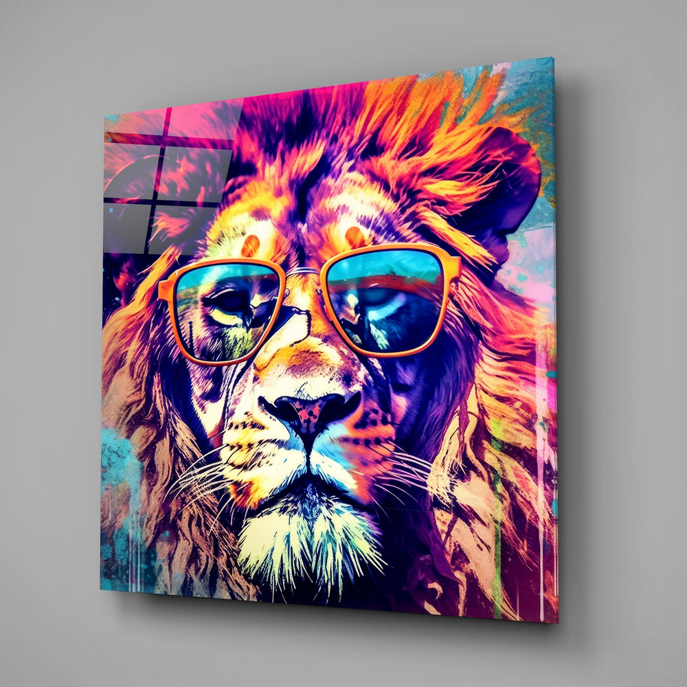 Cool Lion Glass Wall Art.