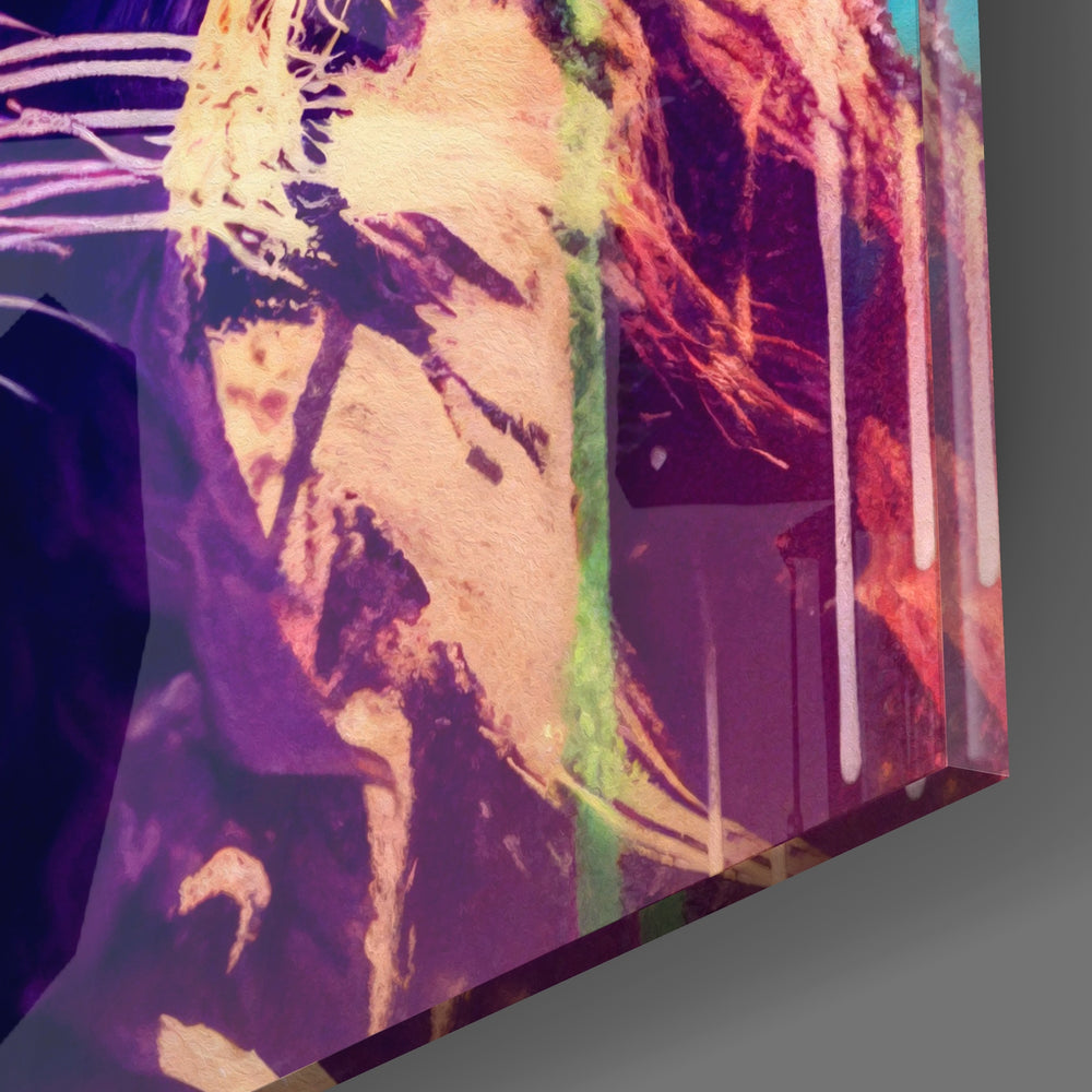 Cool Lion Glass Wall Art.