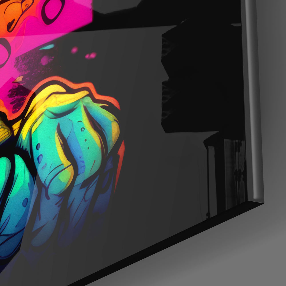 Retro Rabbit Glass Wall Art.