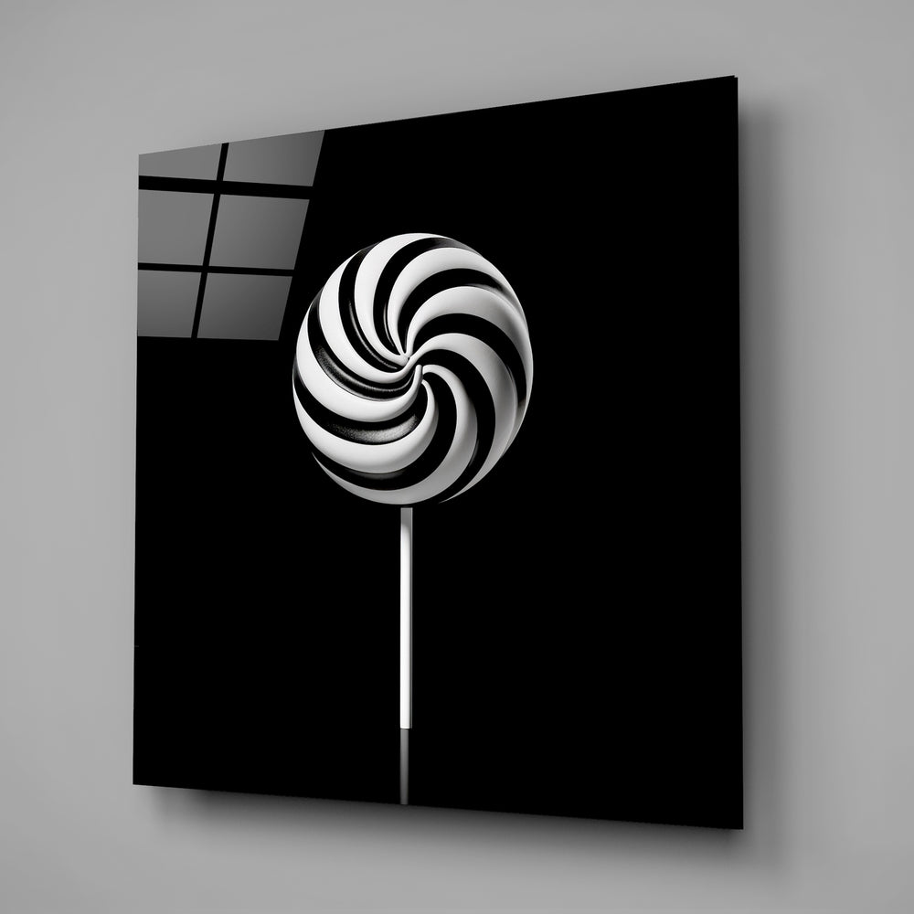 Monochrome Lolipop Glass Wall Art.