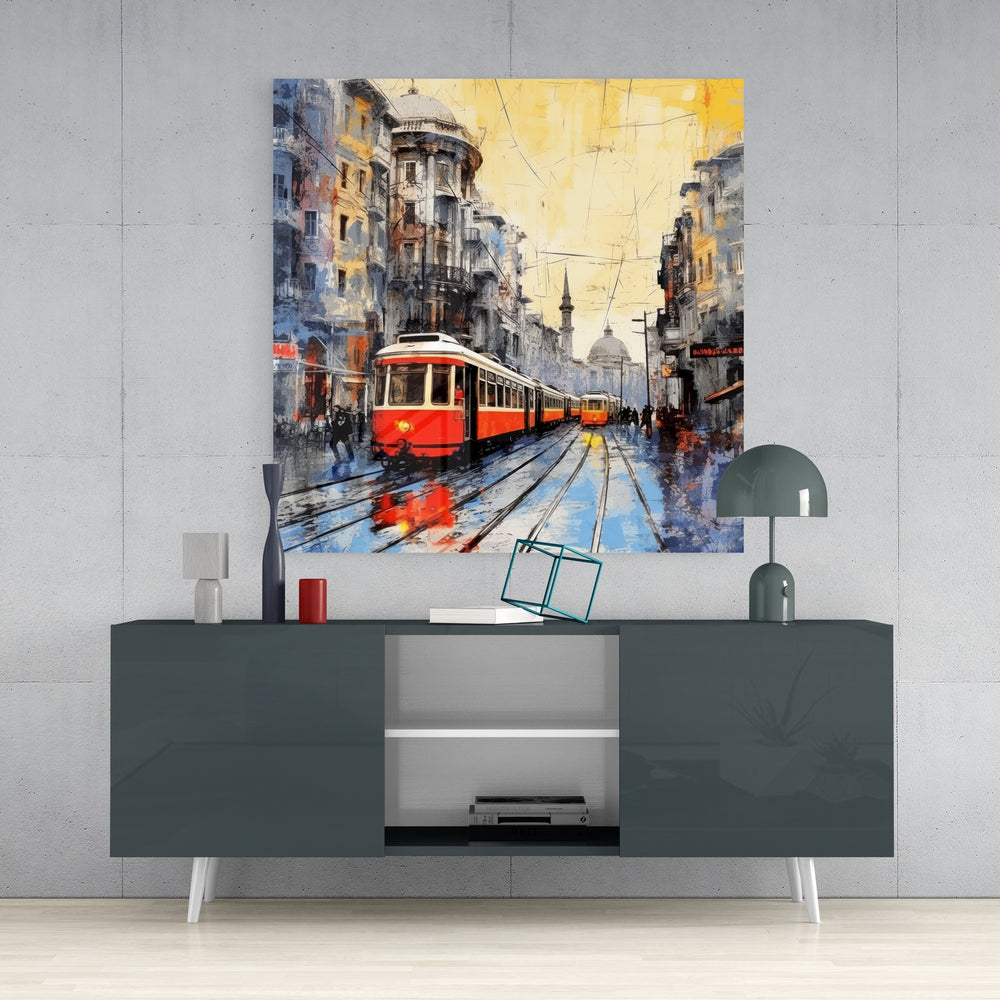 Istiklal Street Glass Wall Art.