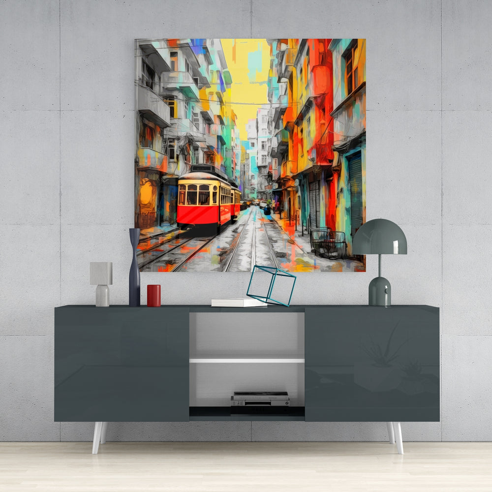 Tram Glass Wall Art.