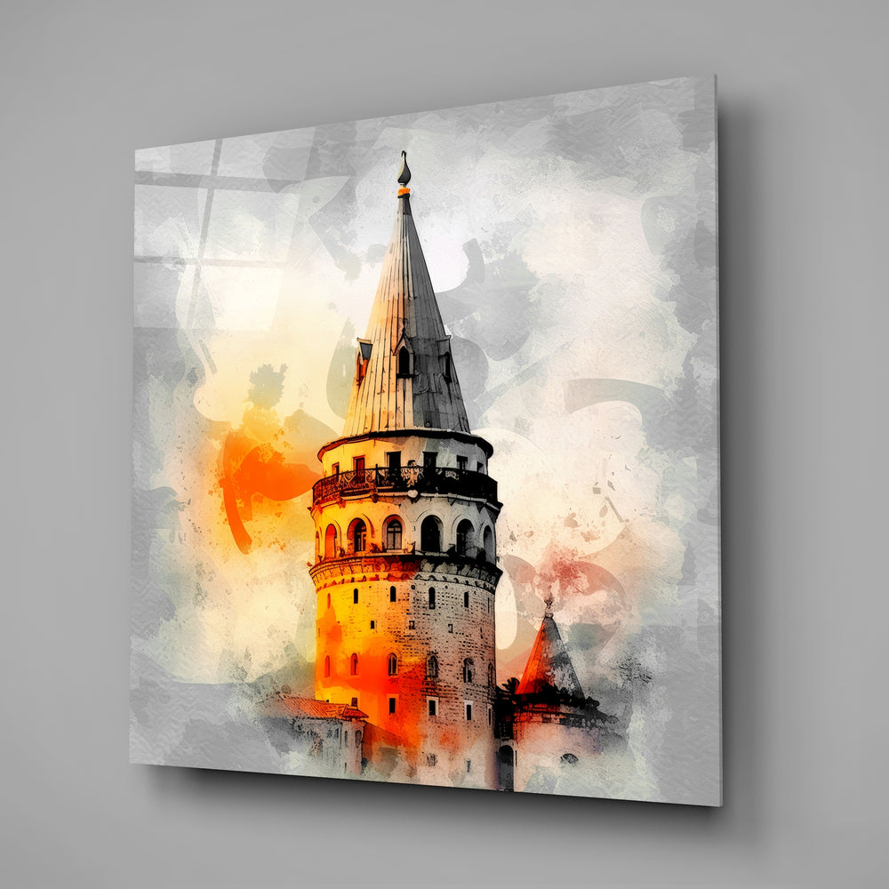 Galata Tower Glass Wall Art.