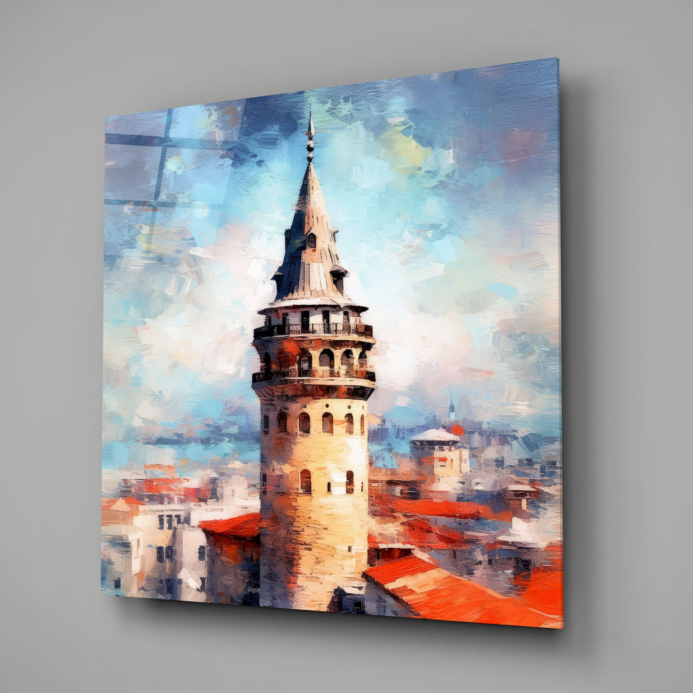 Galata Tower Glass Wall Art.