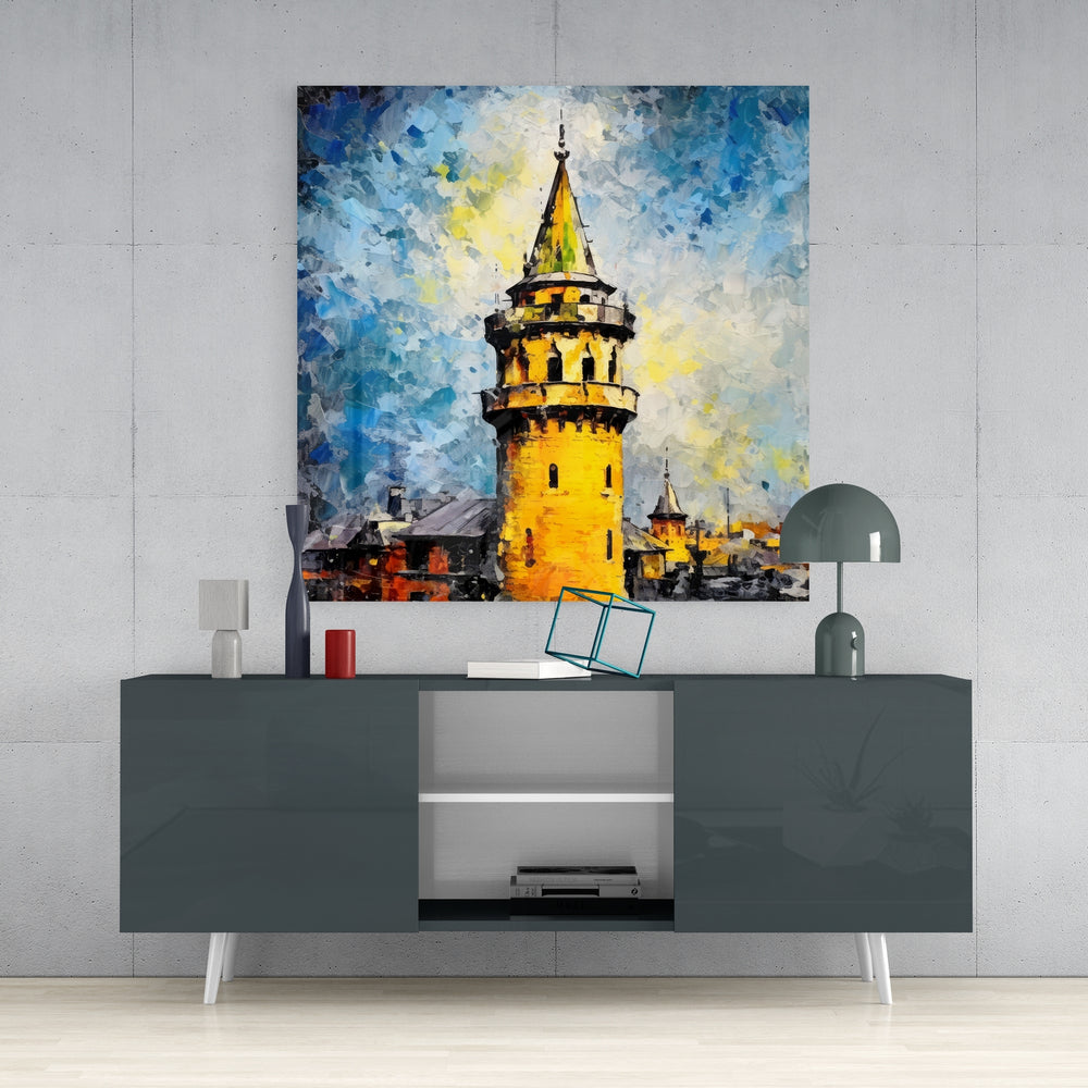 Galata Tower Glass Wall Art.