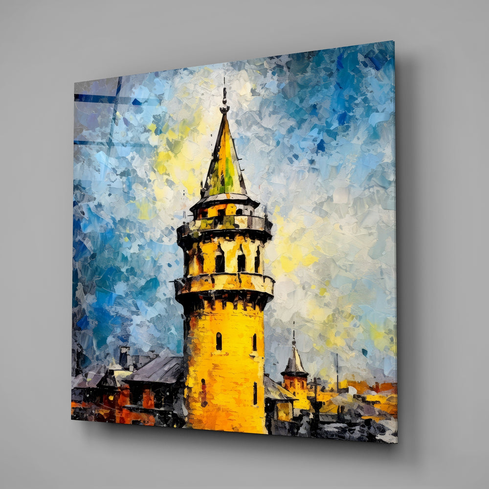 Galata Tower Glass Wall Art.