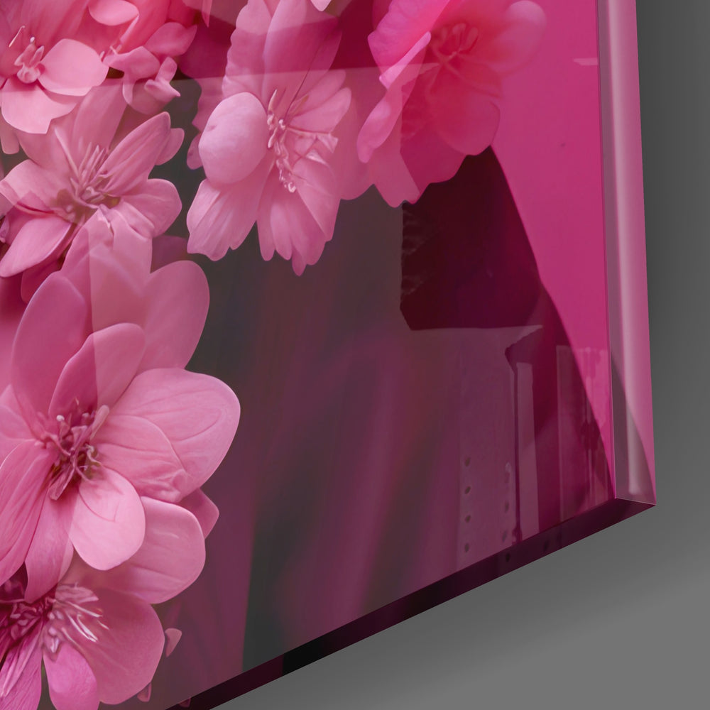 Flower Mask Glass Wall Art.