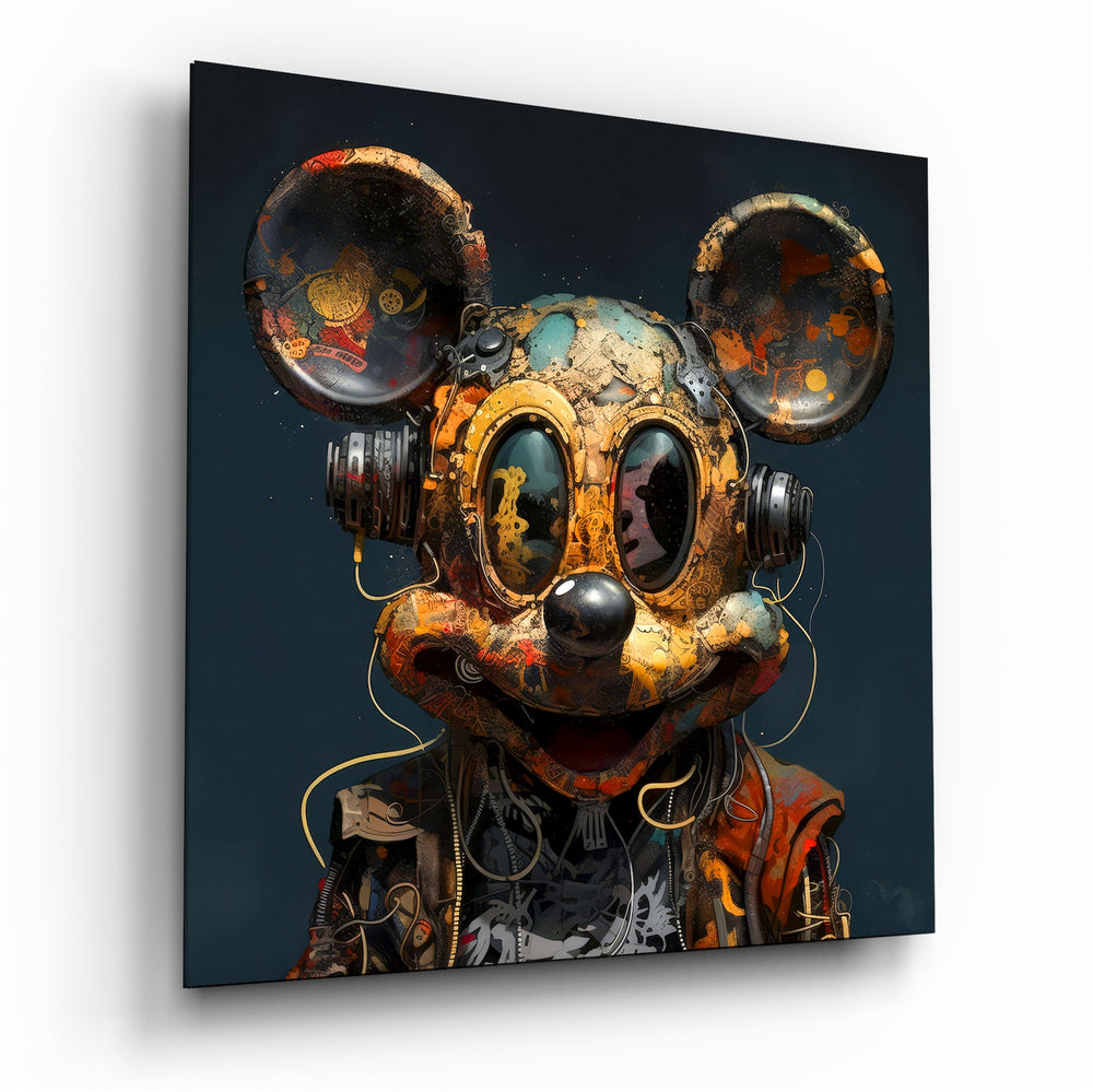 Mickey The Machine Glass Wall Art|| Designer's Collection.