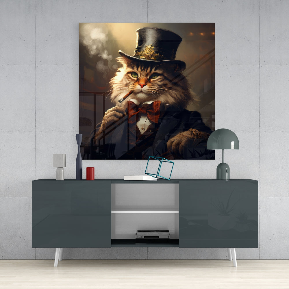 Catleman Glass Wall Art|| Designer's Collection.