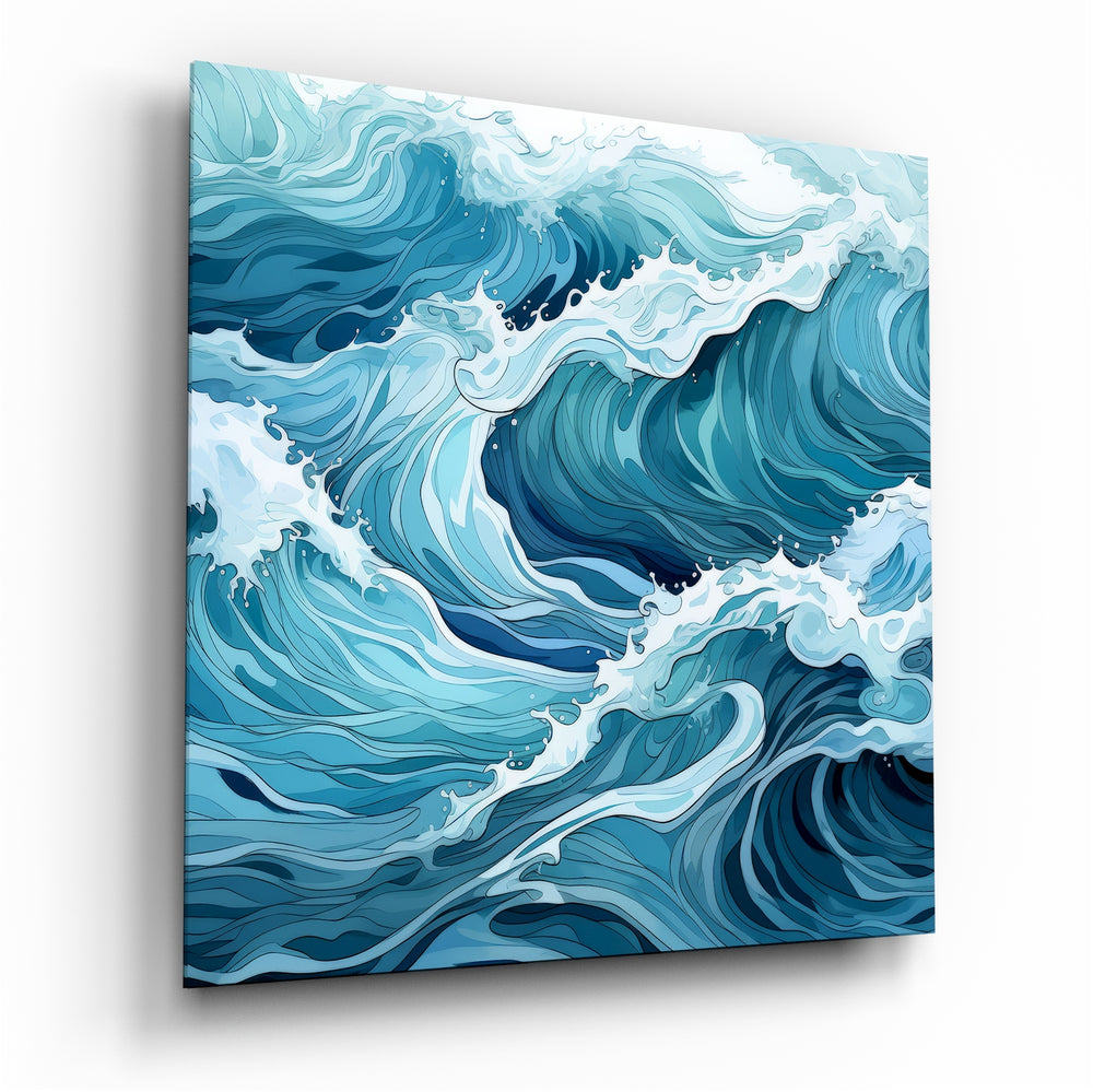 Waves Glass Wall Art|| Designer's Collection.