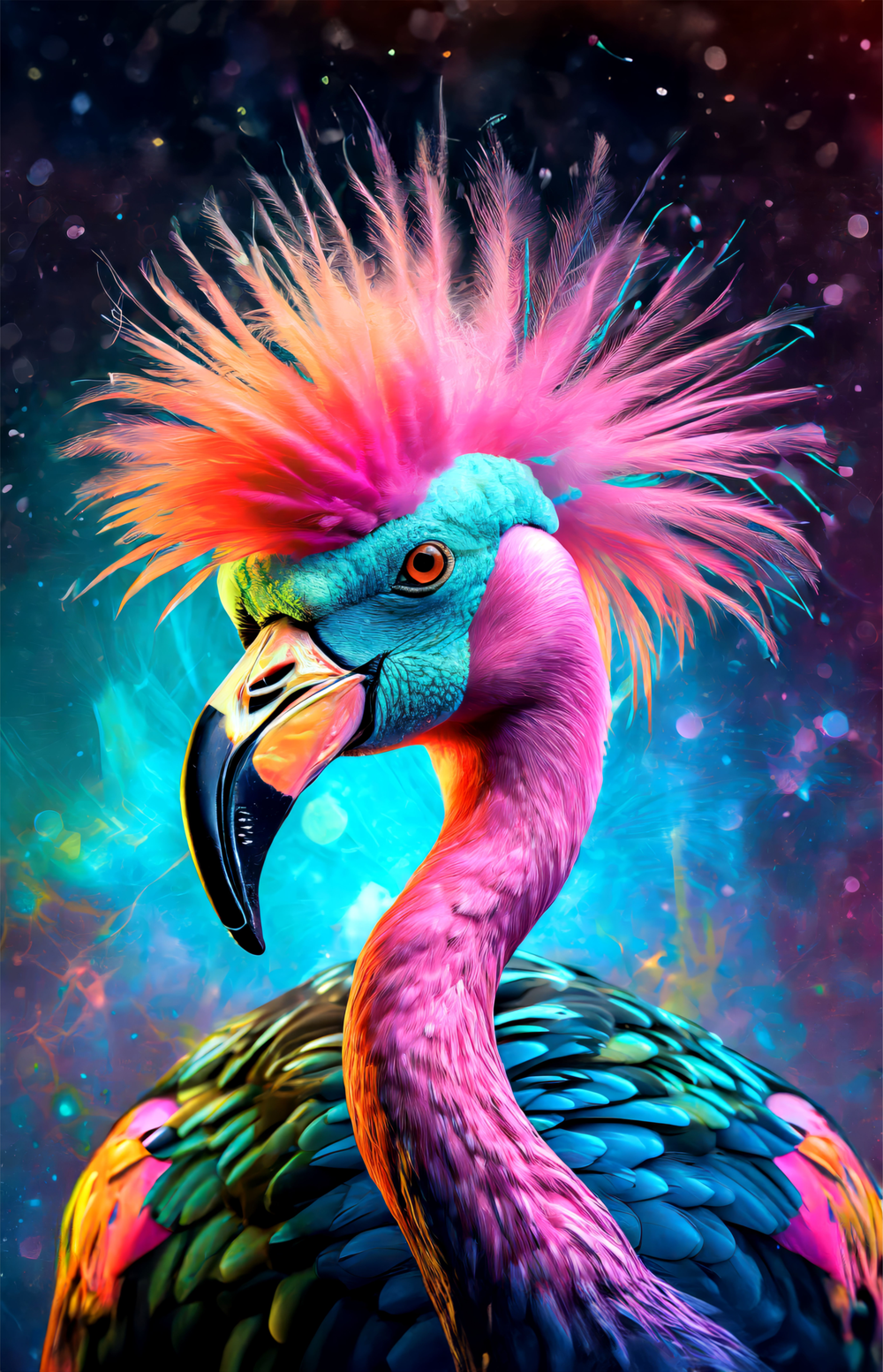 Eklektik Flamingo — Haptik 3D Kabartmalı Baskı