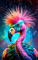 Eklektik Flamingo — Haptik 3D Kabartmalı Baskı