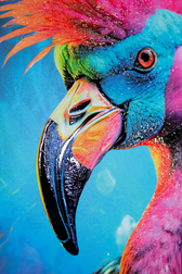 Eklektik Flamingo — Haptik 3D Kabartmalı Baskı