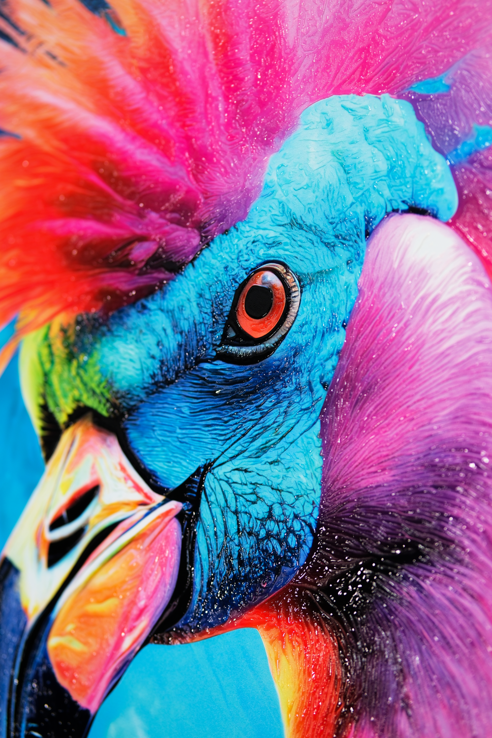 Eklektik Flamingo — Haptik 3D Kabartmalı Baskı