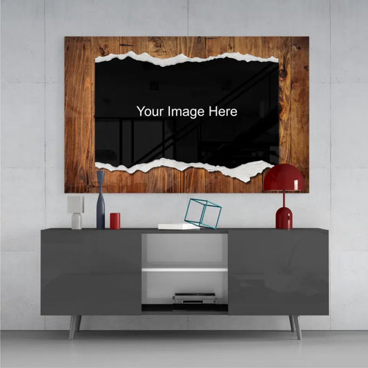 Torn Paper Custom Print on Glass.