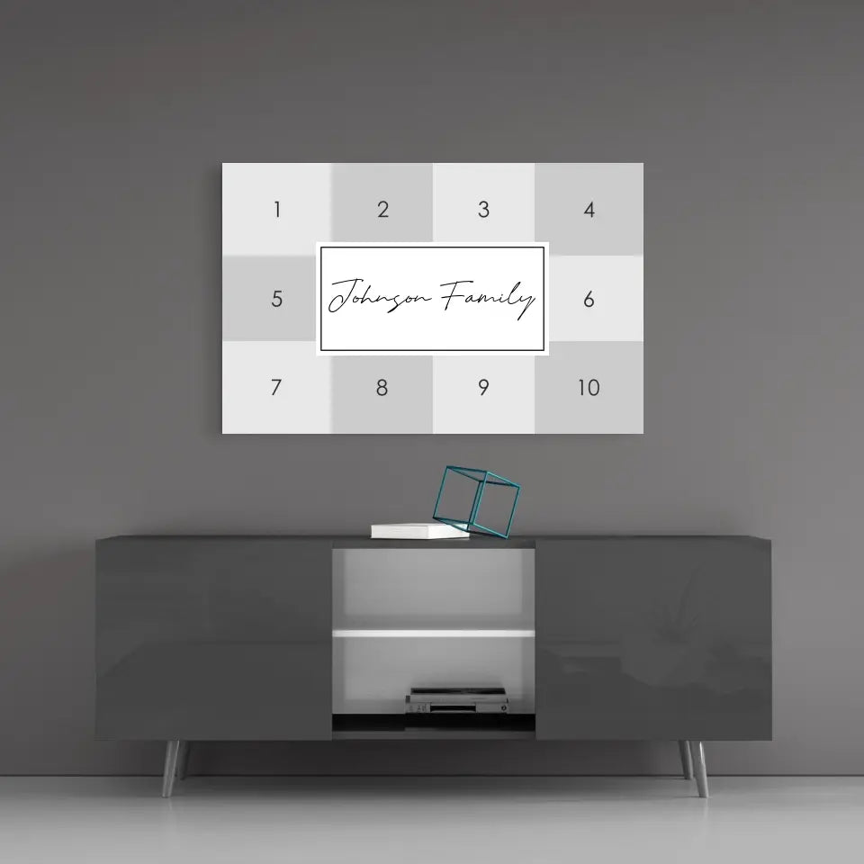 Family Collage Custom Print on Glass.