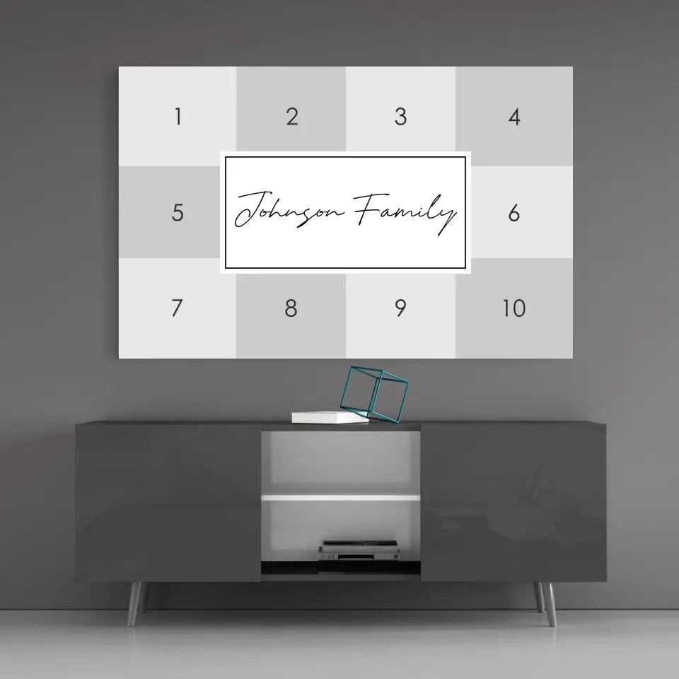 Family Collage Custom Print on Glass.