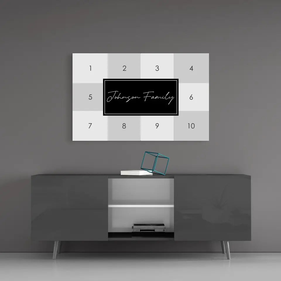 Family Collage Custom Print on Glass.