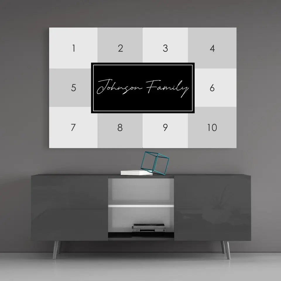 Family Collage Custom Print on Glass.