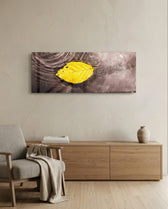Yellow Leaf Glass Wall Art (36"x14") lifestyle preview A