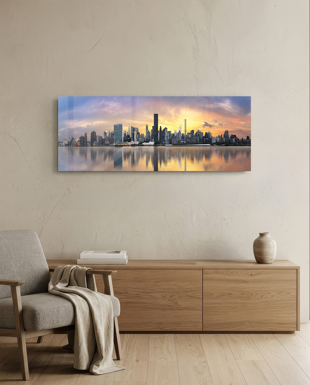 Nyc Glass Wall Art (36"x14") lifestyle preview A