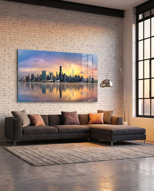Nyc Glass Wall Art (36"x14")