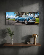 Classic Car Glass Wall Art (36"x14") lifestyle preview D