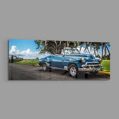 Classic Car Glass Wall Art (36"x14") lifestyle preview E