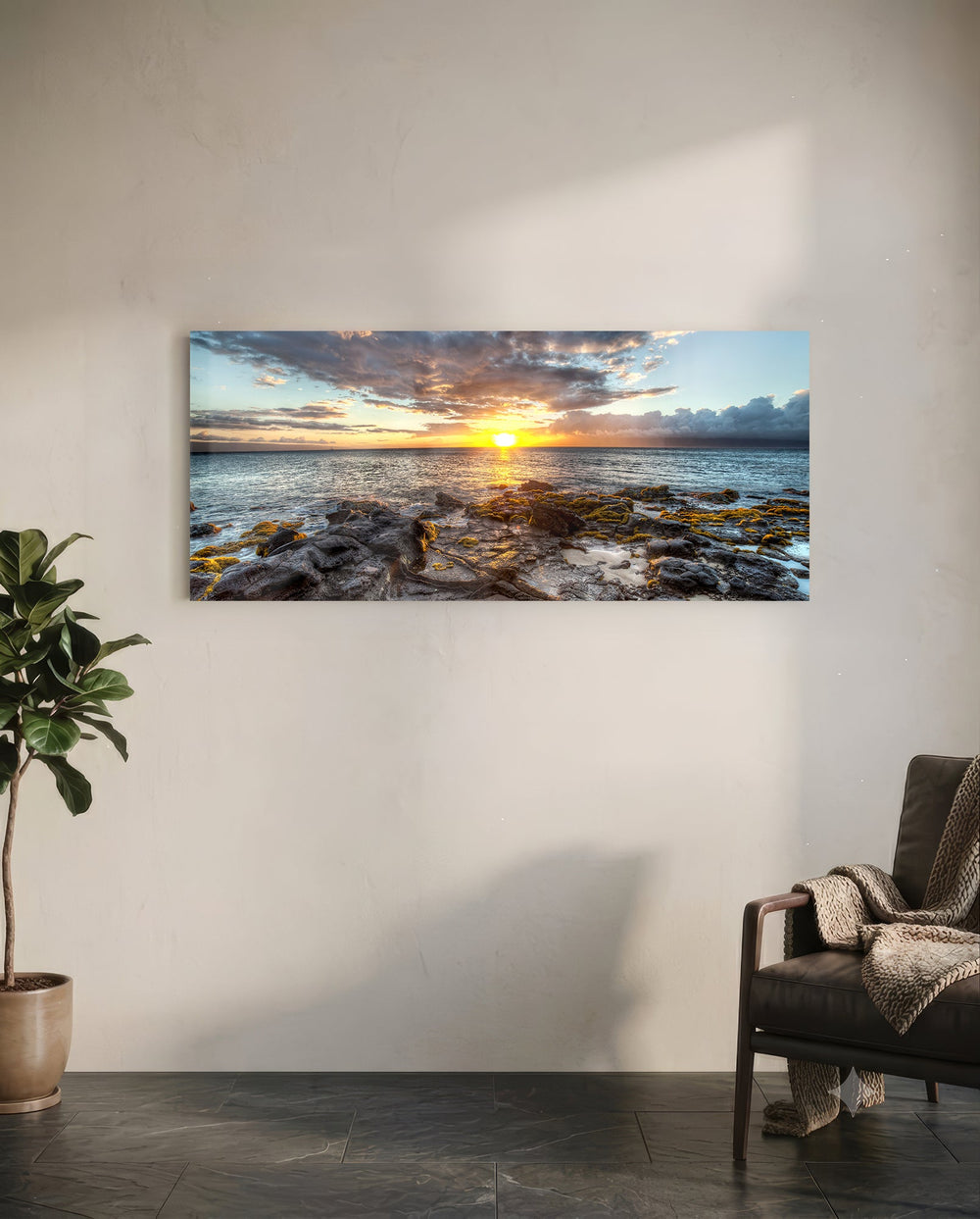 Sunset Glass Wall Art (36"x14") lifestyle preview C