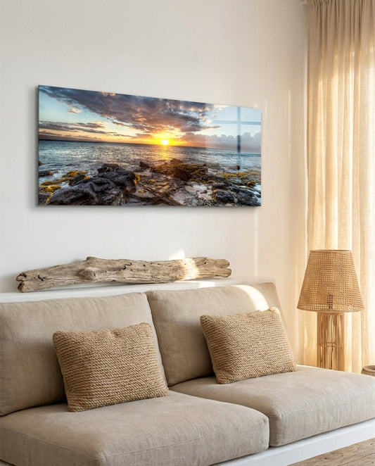 Sunset Glass Wall Art (36"x14")