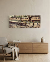Bicycle Glass Wall Art (36"x14") lifestyle preview A
