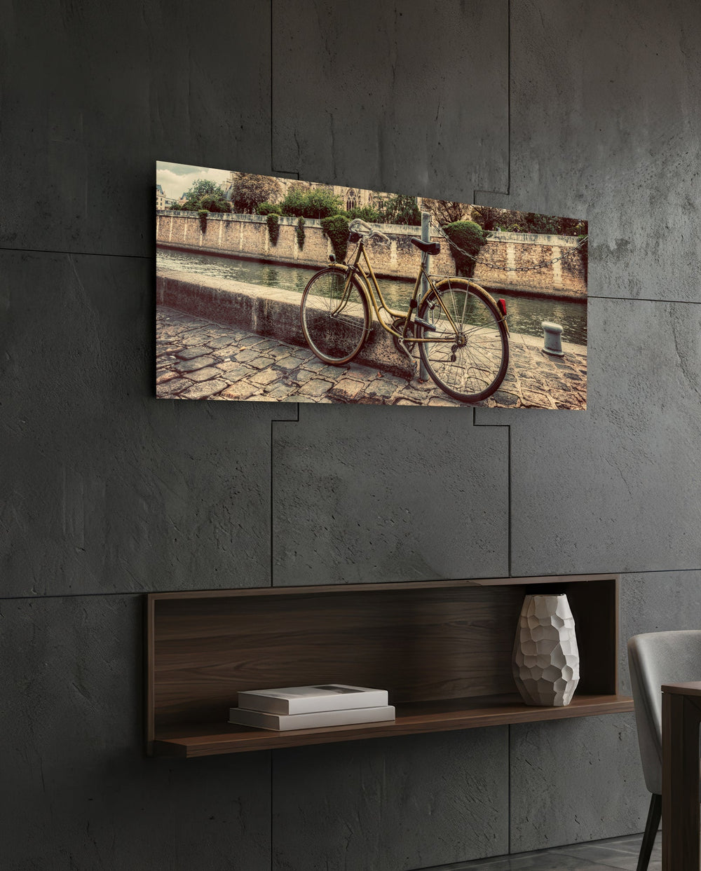 Bicycle Glass Wall Art (36"x14") lifestyle preview B