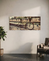 Bicycle Glass Wall Art (36"x14") lifestyle preview C