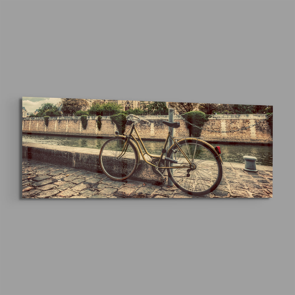 Bicycle Glass Wall Art (36"x14") lifestyle preview E