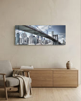 Brooklyn Bridge Glass Wall Art (36"x14") lifestyle preview A