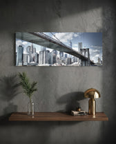 Brooklyn Bridge Glass Wall Art (36"x14") lifestyle preview D