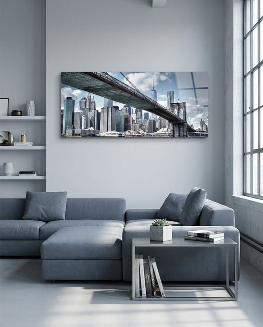 Brooklyn Bridge Glass Wall Art (36"x14")