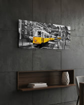 Lisbon Tram Glass Wall Art (36"x14") lifestyle preview B