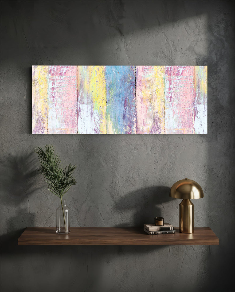 Painted Wood Glass Wall Art (36"x14") lifestyle preview D