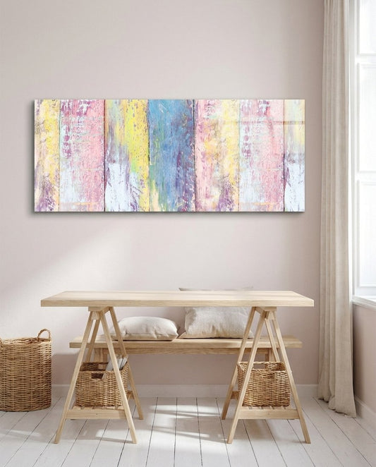 Painted Wood Glass Wall Art (36"x14")