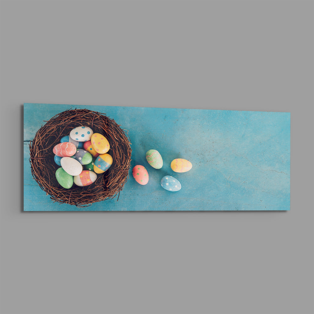 Eggs Glass Wall Art (36"x14") lifestyle preview E