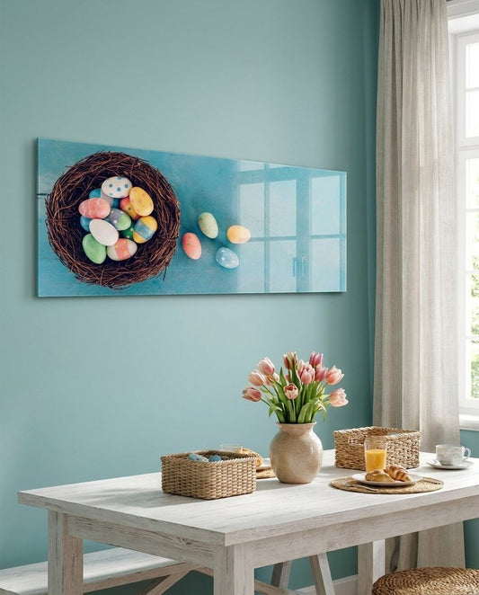 Eggs Glass Wall Art (36"x14")
