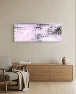 Blush Pink And Charcoal Brushstroke Glass Wall Art lifestyle preview A