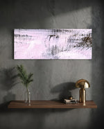 Blush Pink And Charcoal Brushstroke Glass Wall Art lifestyle preview D