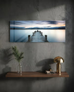 Blue Hour Lake Jetty Glass Wall Art lifestyle preview D