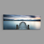 Blue Hour Lake Jetty Glass Wall Art lifestyle preview E