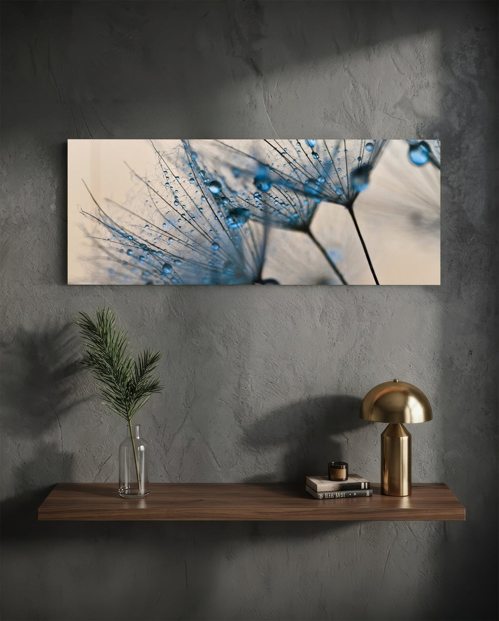Macro Dandelion Glass Wall Art (36"x14") lifestyle preview D