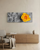 Yellow Rose Glass Wall Art (36"x14") lifestyle preview A