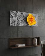 Yellow Rose Glass Wall Art (36"x14") lifestyle preview B